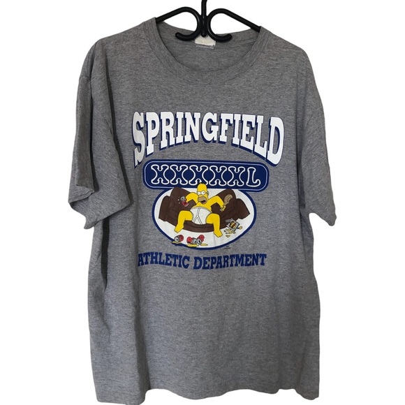 Vintage ‘The Simpson’ Springfield Athletic Department Grey T-Shirt From … - Picture 1 of 6